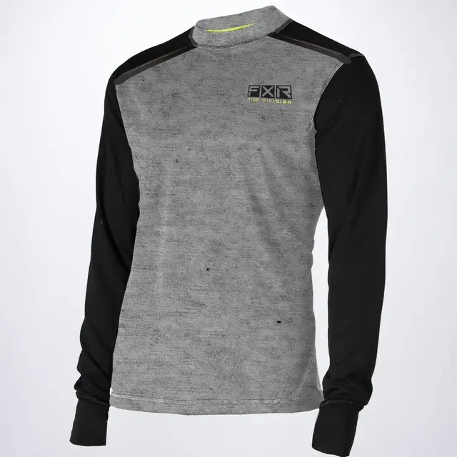 FXR Men's Tenacious Merino Longsleeve Grey Heather/Hi Vis | S 