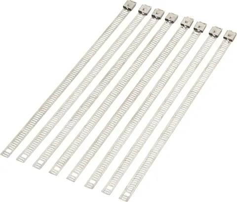 Moose Racing Cable Tie Silver 8" 8Pk 8" Cable Ties Ladder Style Stainless St
