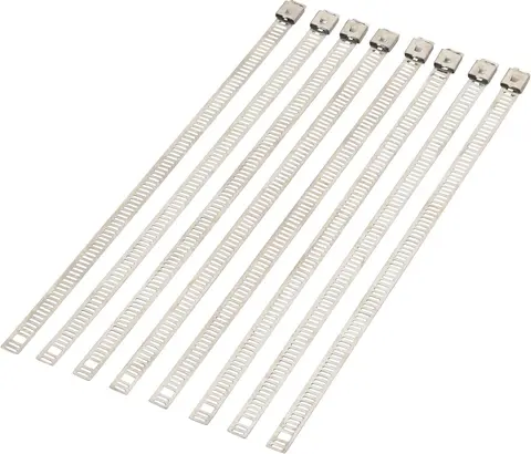 Moose Racing Cable Tie Silver 8&quot; 8Pk 8&quot; Cable Ties Ladder Style Stainless St