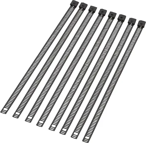 Moose Racing Cable Tie Black 8" 8Pk 8" Cable Ties Ladder Style Stainless St