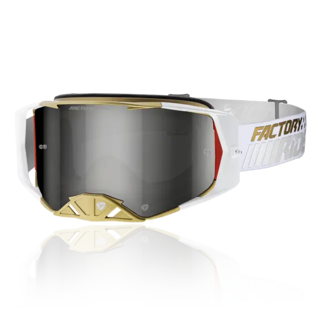 FXR Factory Ride Crossbrille Crisp - Hvit og gull 
