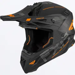 FXR Helium Race Div Hjelm m/ D-Ring Black/Orange | S