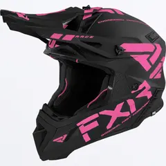 FXR Helium Race Div Hjelm m/ D-Ring Black/Elec Pink | XS