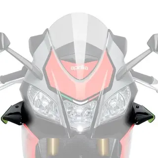 Puig Side Downforce Spoilers | Black/Gr een | Aprilia RSV 4 RF 2015>2020