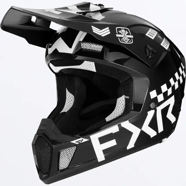FXR Clutch Gladiator Hjelm Black/White | XS 