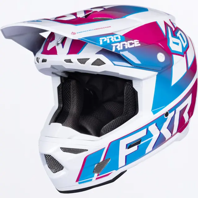 FXR 6D ATR-3 Youth Hjelm L Hvit / Blå / Rosa 