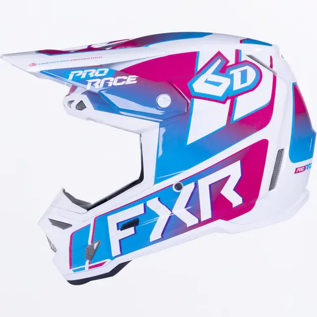 FXR 6D ATR-3 Youth Hjelm L Hvit / Blå / Rosa 