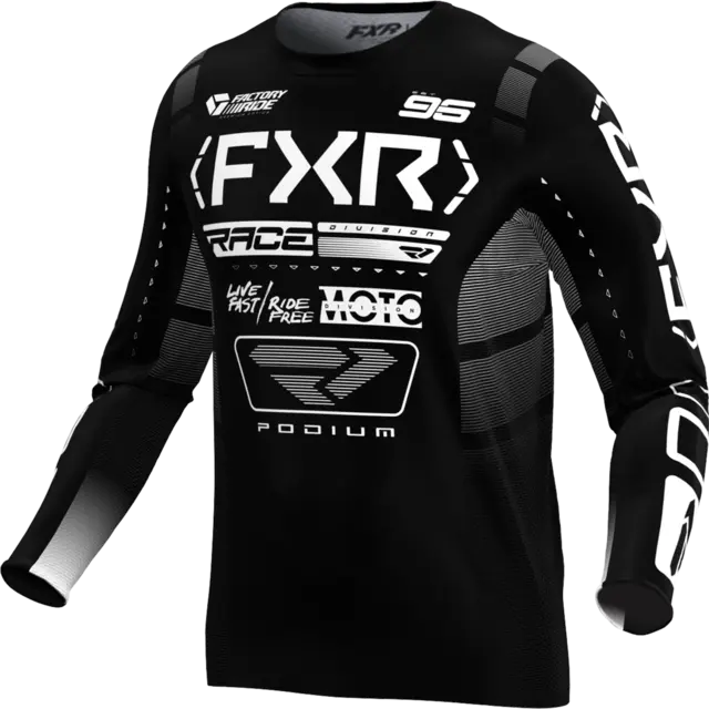 FXR Youth Podium MX Trøye L BLACK/WHITE 