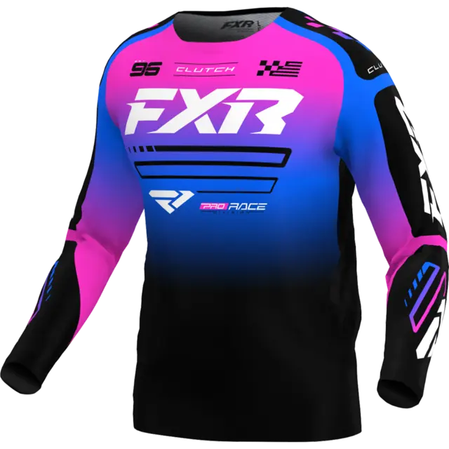 FXR Clutch MX Trøye XS BLACK/BLUE/PINK 