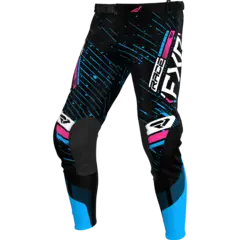 FXR Podium MX Bukse 28 BLACK/CYAN/PINK