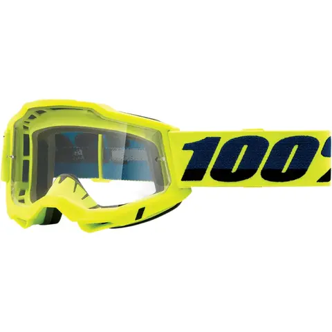 100% Accuri 2 Crossbriller Klart Glass - Fluo Yellow
