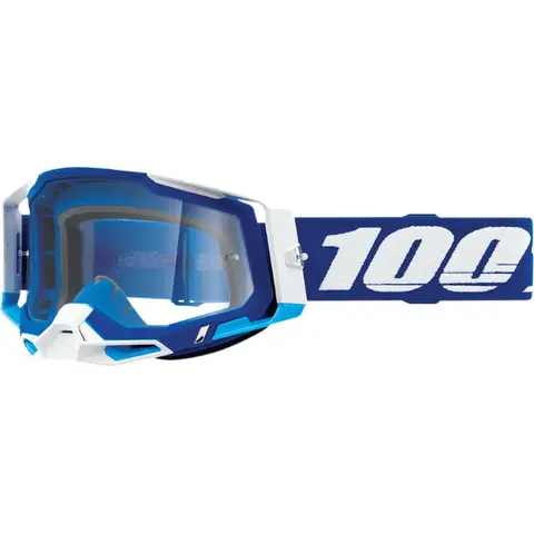 100% Racecraft 2 Crossbriller Klart Glass - Blå