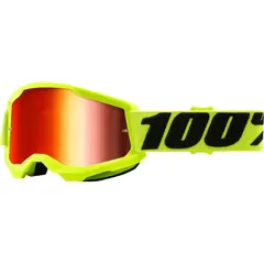 100% Youth Strata 2 Fluo Crossbriller Red Mirror