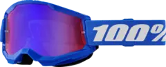 100% Strata 2 Crossbriller Bl&#229;/R&#248;d Speilglass - Bl&#229;