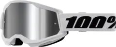 100% Strata 2 Crossbriller Sølv Speilglass - Hvit