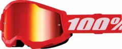 100% Strata 2 Crossbriller Junior R&#248;dt Speilglass - R&#248;d