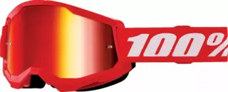100% Strata 2 Crossbriller Junior R&#248;dt Speilglass - R&#248;d