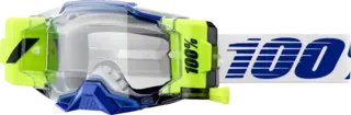 100% Armega Forecast Crossbriller Klart Glass - Roll-off - Bl&#229;/Gul