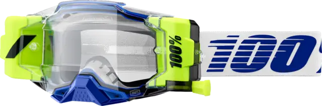 100% Armega Forecast Crossbriller Klart Glass - Roll-off - Blå/Gul 
