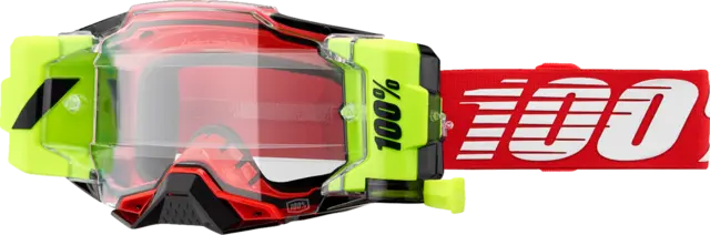 100% Armega Forecast Crossbriller Klart Glass - Roll-off - Rød/Gul 