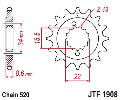 Supersprox / JT Framdrev 1908.15 15T 