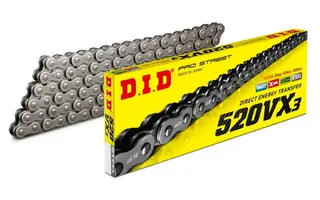 D.I.D. X-Ring Kjede 520Vx3-120L Gr&#229; / Sort - Clipsl&#229;s