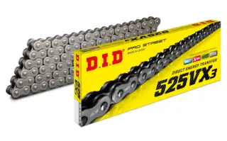 D.I.D 525VX3 Kjede 124L - Med kjedel&#229;s