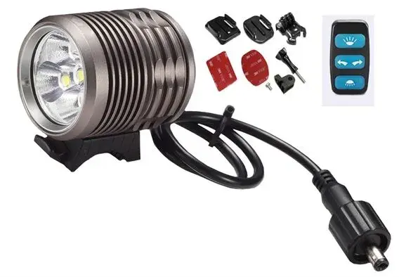 Hyper LED Hjelmlampe 4000Lm IP65, 7.4V, 8800mAh, 3 nivåer 