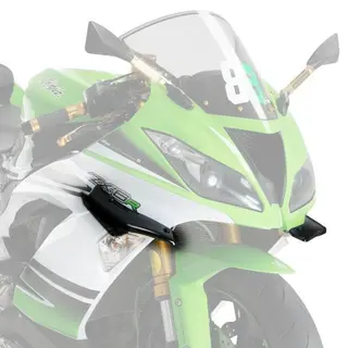 Puig Side Downforce Spoilers | Black/Bl ack | Kawasaki ZX6-R 2009&gt;2016