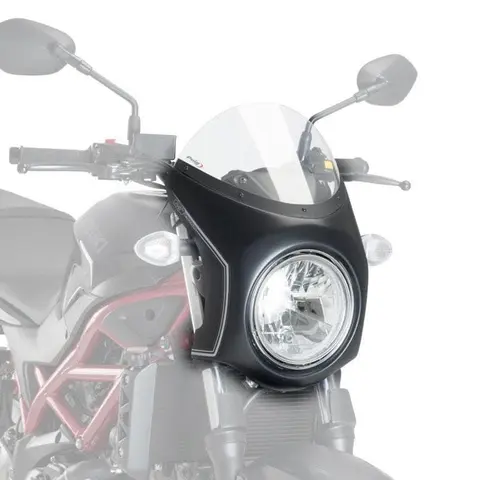 Puig Nose Fairing | Matte Black with Cl ear Screen | Suzuki SV 650 N 2016&gt;