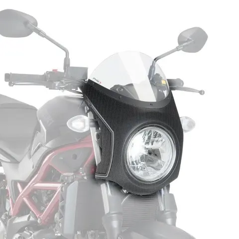 Puig Nose Fairing | Carbon Look with Cl ear Screen | Suzuki SV 650 N 2016&gt;