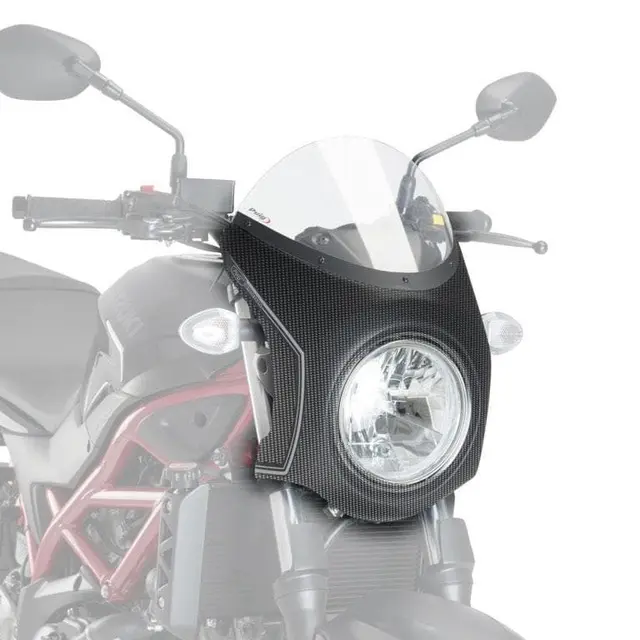 Puig Nose Fairing | Carbon Look with Cl ear Screen | Suzuki SV 650 N 2016> 
