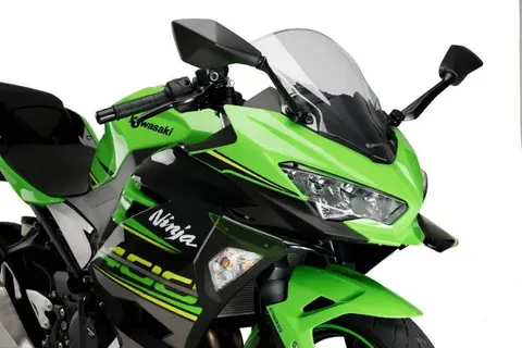 Puig Side Downforce Spoilers | Black/Gr een | Kawasaki Ninja 400 2018&gt;