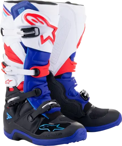 Alpinestars Tech 7 St&#248;vler Svart/Bl&#229;/Hvit/R&#248;d