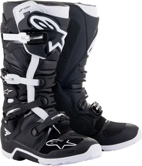 Alpinestars Tech 7 Enduro Støvler 40,5 Vanntett DryStar - Sort/Hvit 