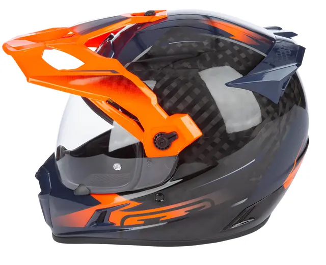KLIM KRIOS PRO Hjelm XS Echo Gloss Black-Striking Orange-Petrol 