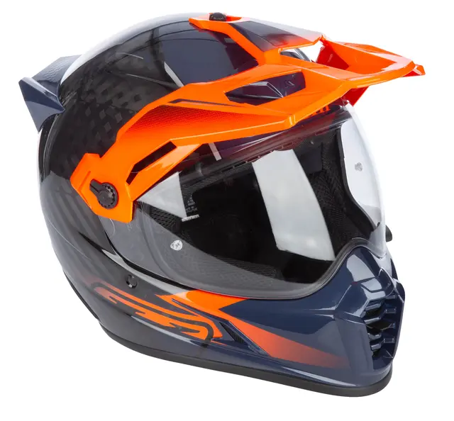 KLIM KRIOS PRO Hjelm XS Echo Gloss Black-Striking Orange-Petrol 