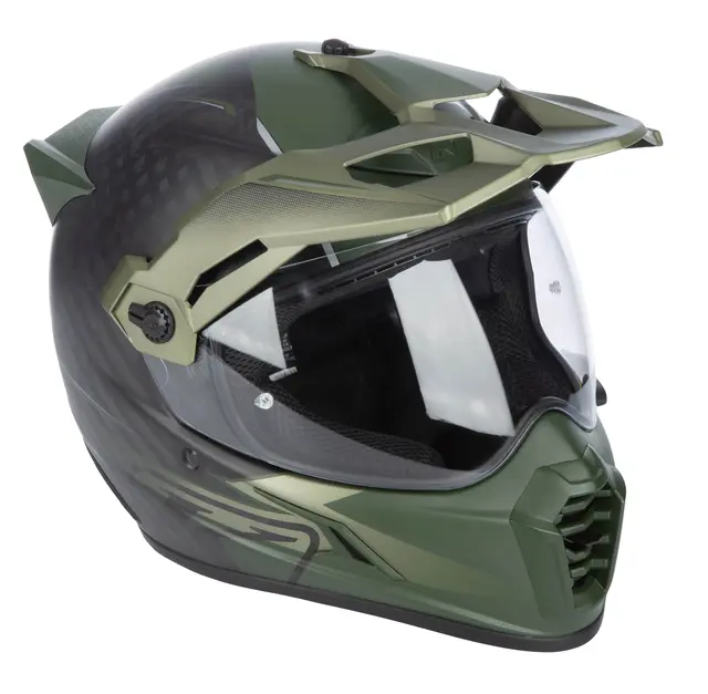 KLIM KRIOS PRO Hjelm XS Echo Matte Black-Rifle Green-Oil Green 