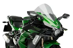Puig Side Downforce Spoilers | Black/Gr een | Kawasaki Ninja H2 SX 2018&gt;2019