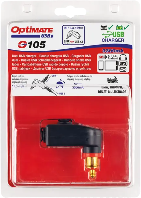 TECMATE OptiMate USB Dual Lader din Triumph - BMW 