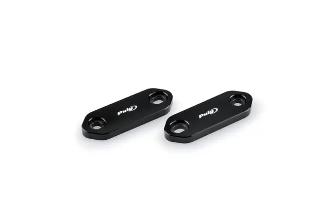 Puig Aluminium Mirror Caps | Black | Ka wasaki Ninja 125 2019> 