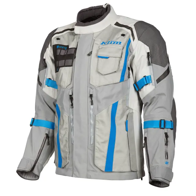 KLIM Badlands Pro Motorsykkel Jakke S Cool Gray - Electric Blue Lemonade 