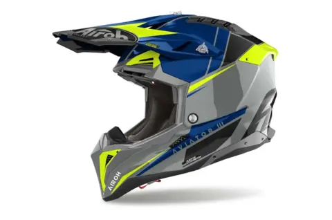 Airoh Aviator 3 Cross Hjelm Push Bl&#229;