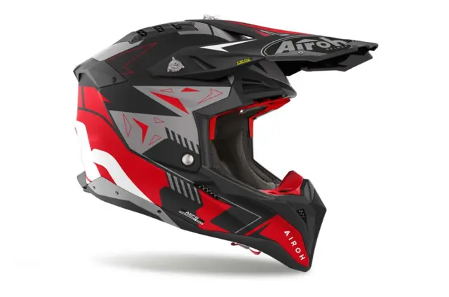 Airoh Aviator 3 Cross Hjelm XS Spin Matt Rød 