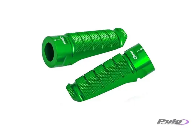 Puig Hi-Tech Racing Footpegs | Green An odised Aluminium 