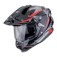 SCORPION ADF-9000 AIR FEAT Hjelm XS Sort/S&#248;lv/R&#248;d