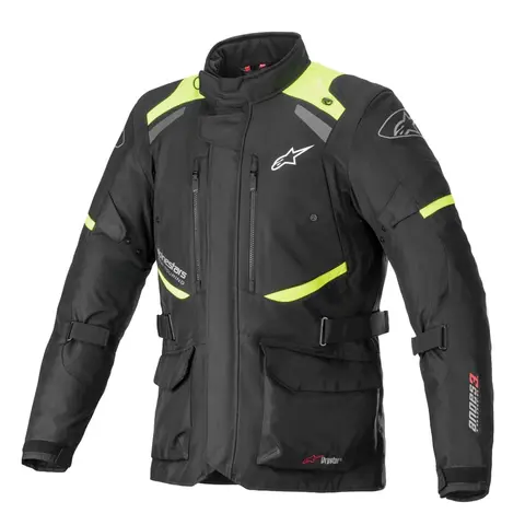 Alpinestars Andes V3 Motorsykkel Jakke Svart/Fluo Gul - Drystar/Vanntett