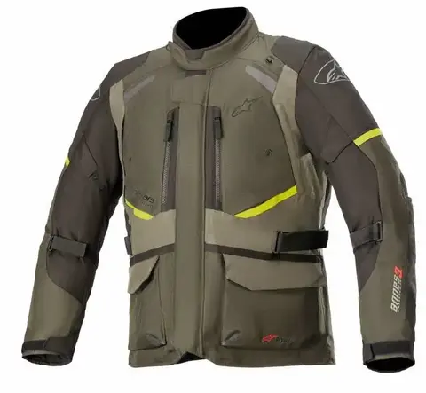 Alpinestars Andes V3 Motorsykkel Jakke Gr&#248;nn/Brun - Vanntett Drystar