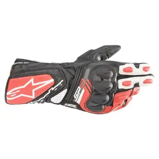 Alpinestars SP-8 V3 Motorsykkel Hanske Sort/Hvit/R&#248;d - Touch-Skjerm Kompatibel