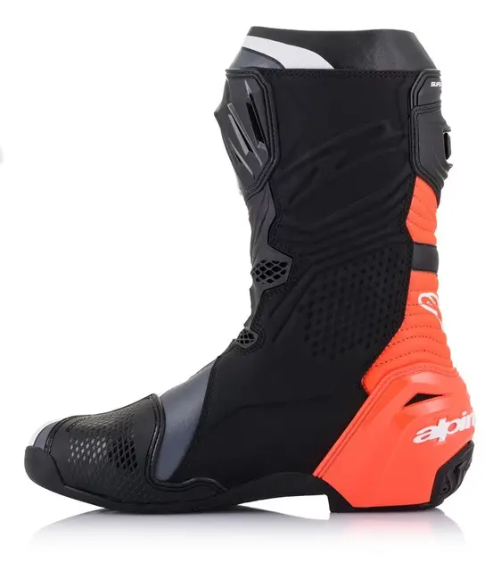 Alpinestars Supertech R V2 MC-støvel 41 Sort/Fluo Rød/Hvit - Racing 